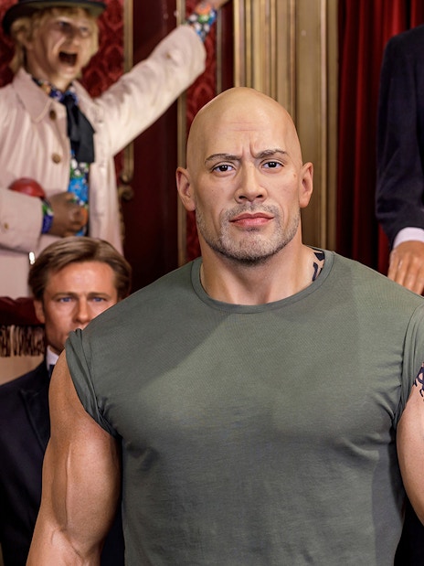 Wax figure of Dwayne Johnson at Wax Museum Madrid.