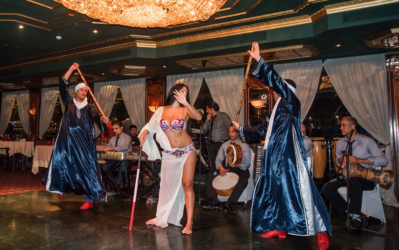 Traditional dance performance on a 5-Star Luxury Nile Maxim Dinner Cruise.