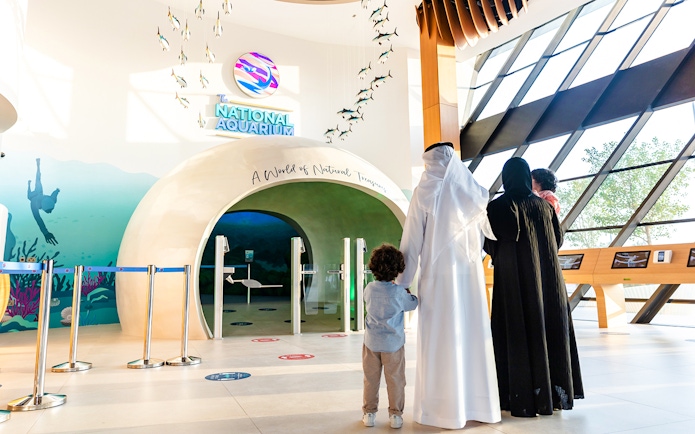 Visitors entering the National Aquarium Abu Dhabi.