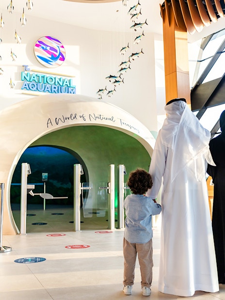 Visitors entering the National Aquarium Abu Dhabi.
