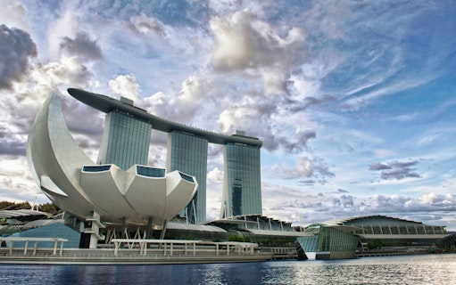 ArtScience Museum in Singapore with Marina Bay Sands in the background.