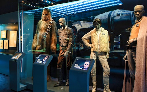Star Wars costumes and displays at Art Science Museum exhibition.