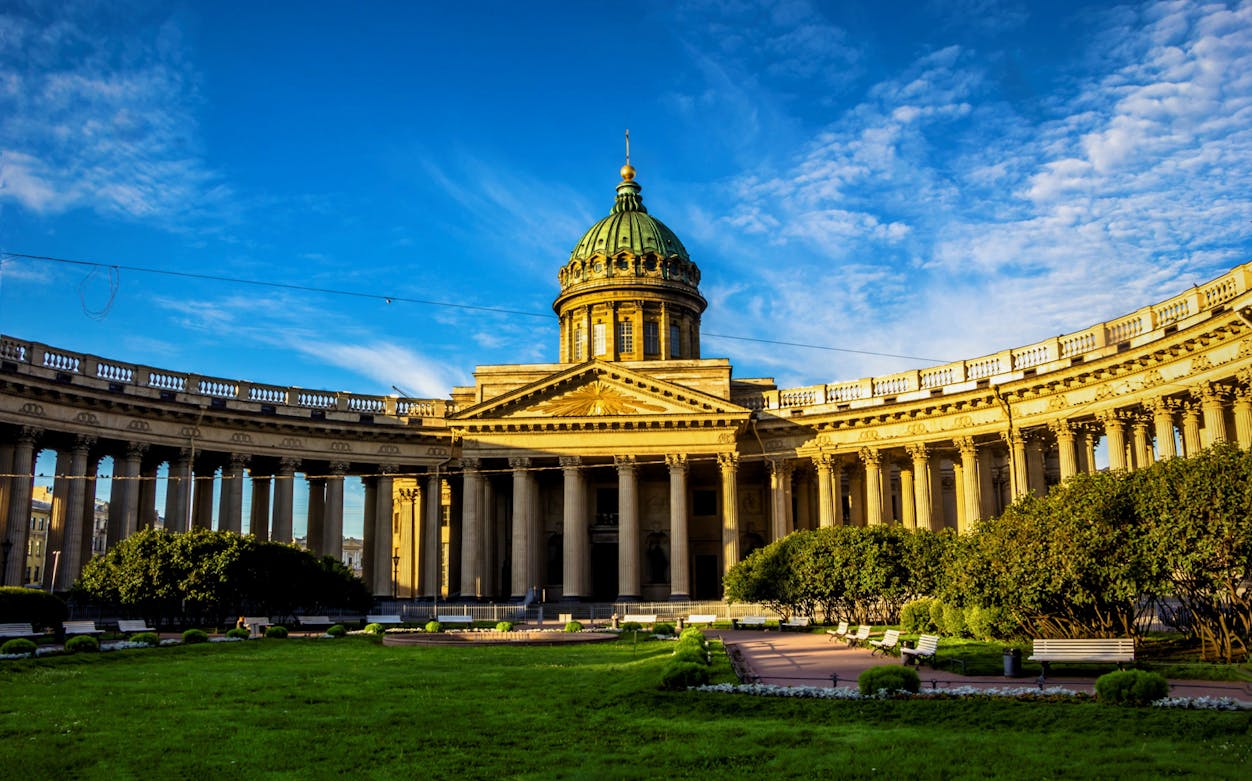 Kazan Cathedral on Nevsky Prospekt, St. Petersburg, with its iconic colonnade.