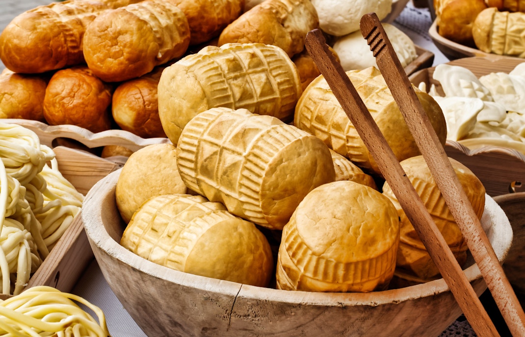 Highlander cheese selection at Koscielisko market in Zakopane.