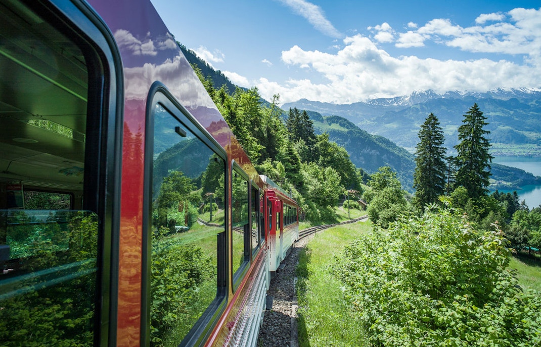 View of Mount Rigi from Train