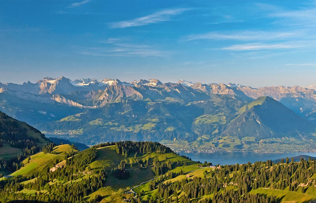 Spectacular veiw on Cable Car at Mount Rigi