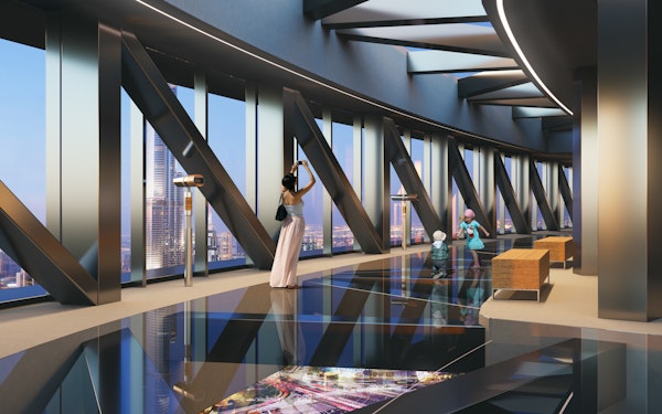 Sky Views Observatory & Glass Slide + Choice of Gold Menu Item at Sky 52 Restaurant
