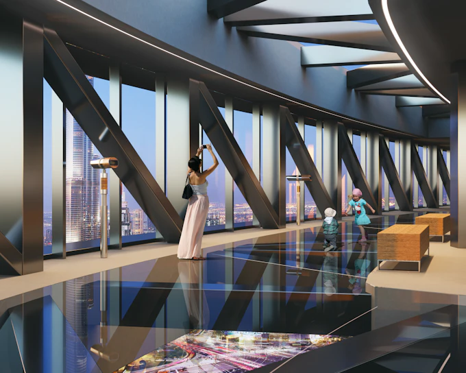 Sky Views Observatory & Glass Slide + Choice of Gold Menu Item at Sky 52 Restaurant
