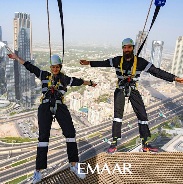 Scale a skyscraper from outside at the Sky Walk Dubai