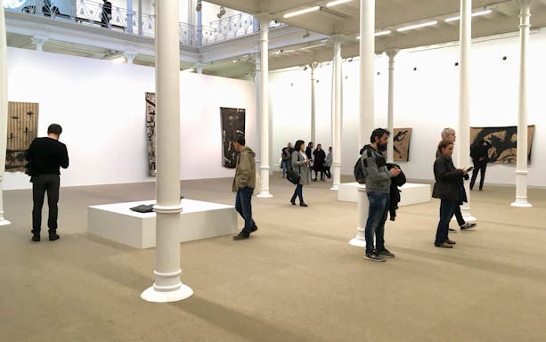Visitors viewing art at Antoni Tàpies Foundation, Barcelona.