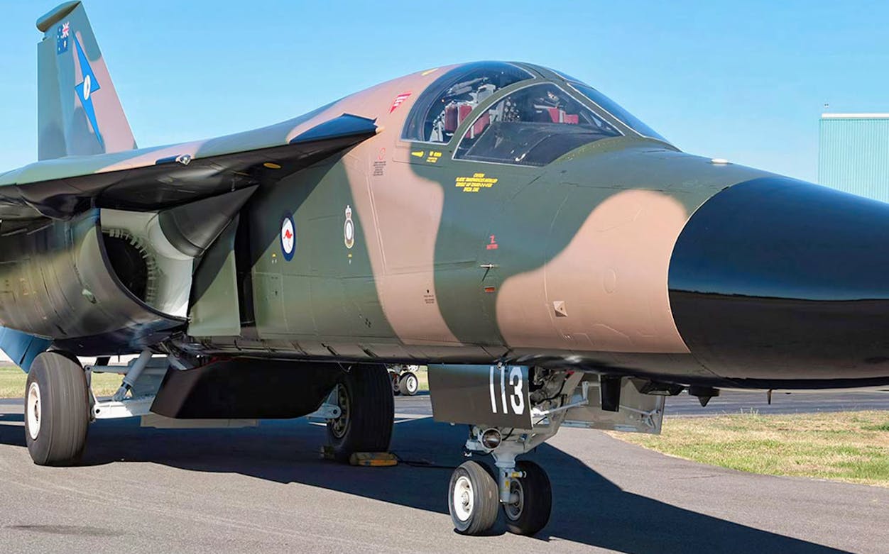 F-111 aircraft on display at Darwin Aviation Museum, Australia.