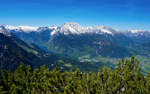 Eagle’s Nest view of Bavarian Alps and Königssee Lake from Salzburg tour.