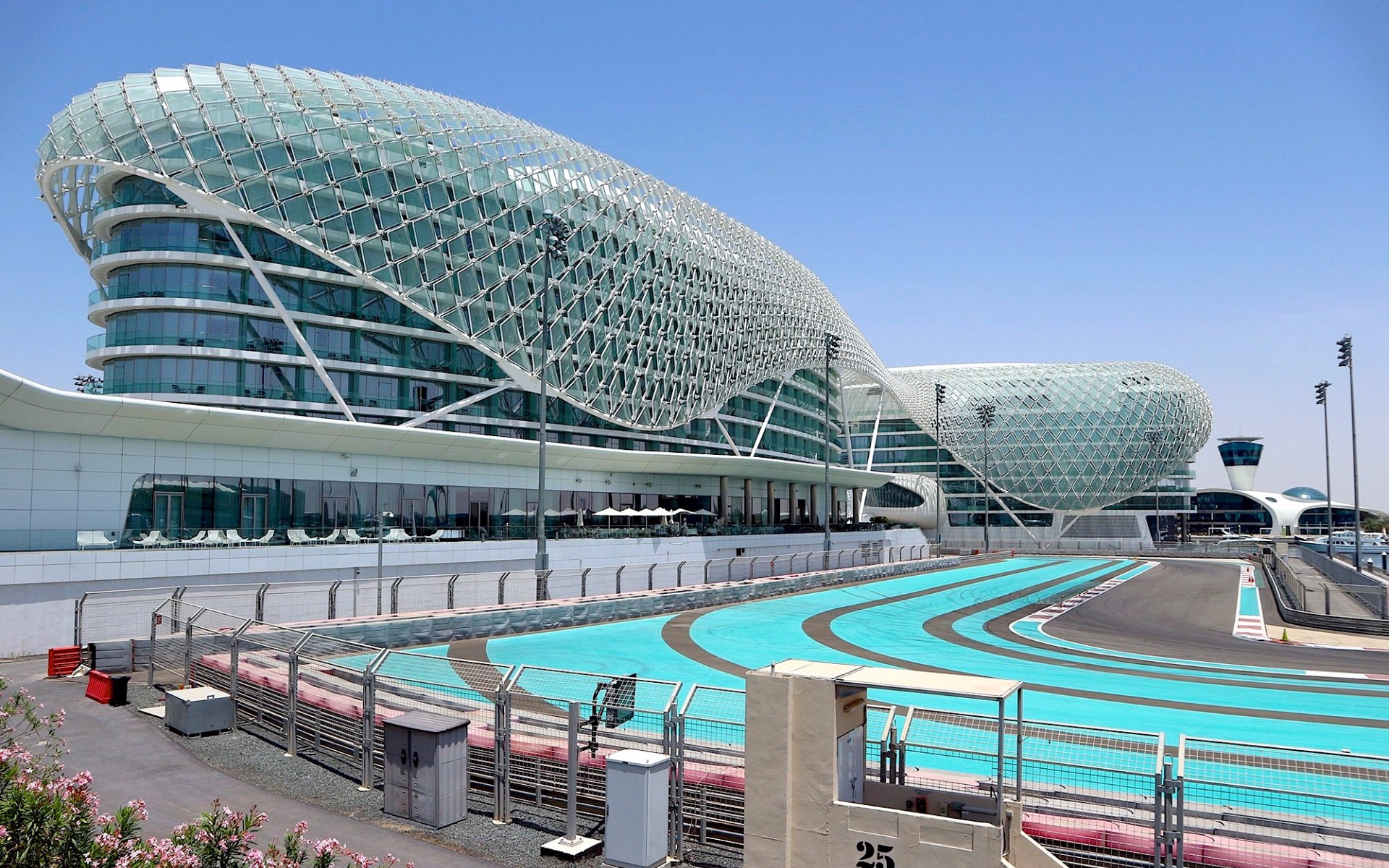 Yas Marina Circuit and hotel in Abu Dhabi, part of the Abu Dhabi Development Tour from Dubai.