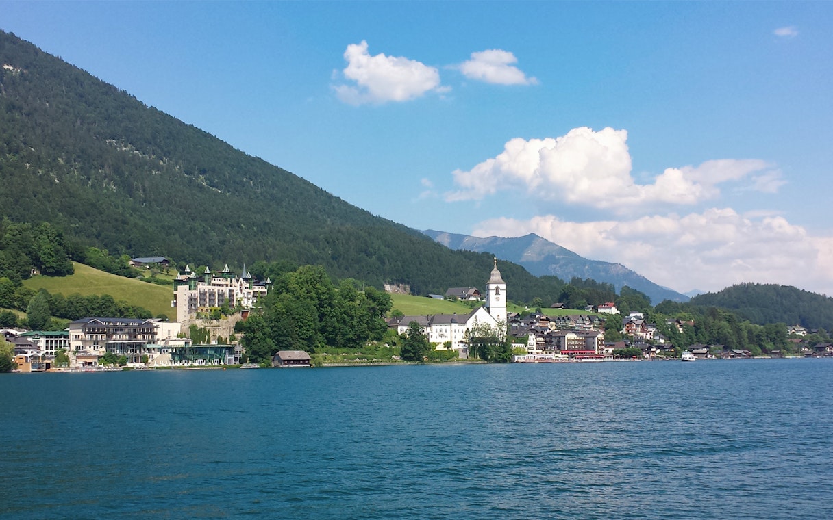 Berchtesgaden village view with lake and mountains on Bavarian Salt Mine Tour from Salzburg.