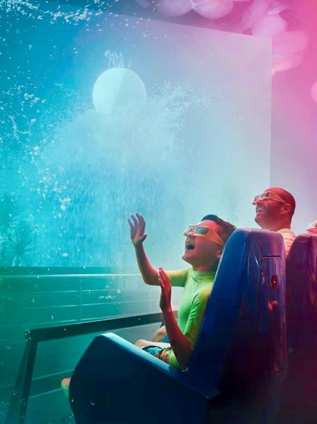 Visitors enjoying a water ride experience at Yas Waterworld, Abu Dhabi.