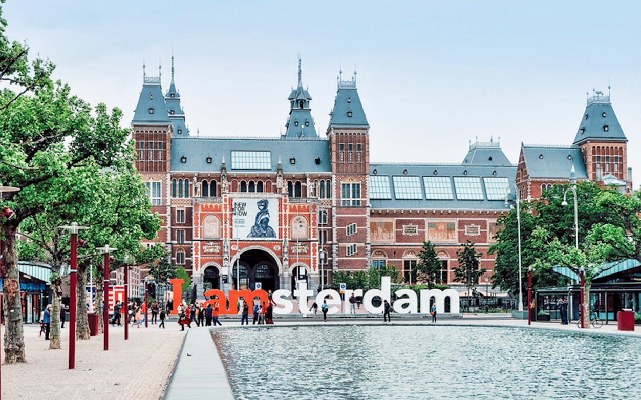 Rijksmuseum and I amsterdam sign on the City Trail in Amsterdam.