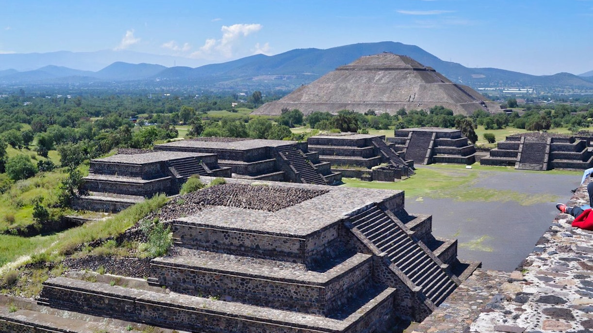 Teotihuacan pyramids with Pyramid of the Sun in the background, Mexico.