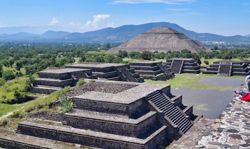 Teotihuacan pyramids with Pyramid of the Sun in the background, Mexico.