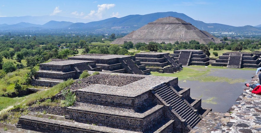 Teotihuacan pyramids with Pyramid of the Sun in the background, Mexico.
