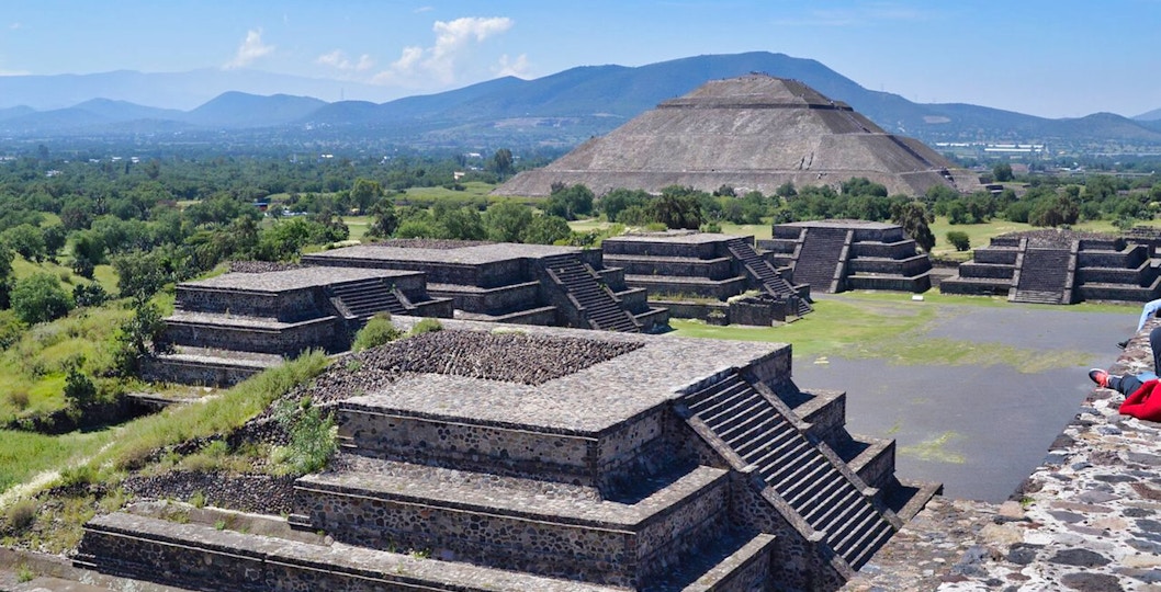 Teotihuacan pyramids with Pyramid of the Sun in the background, Mexico.