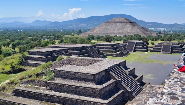 Teotihuacan pyramids with Pyramid of the Sun in the background, Mexico.