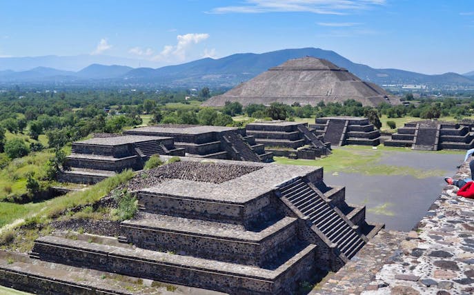Teotihuacan pyramids with Pyramid of the Sun in the background, Mexico.