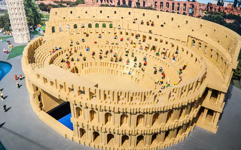 Lego model of the Colosseum at Legoland Discovery Center Istanbul.