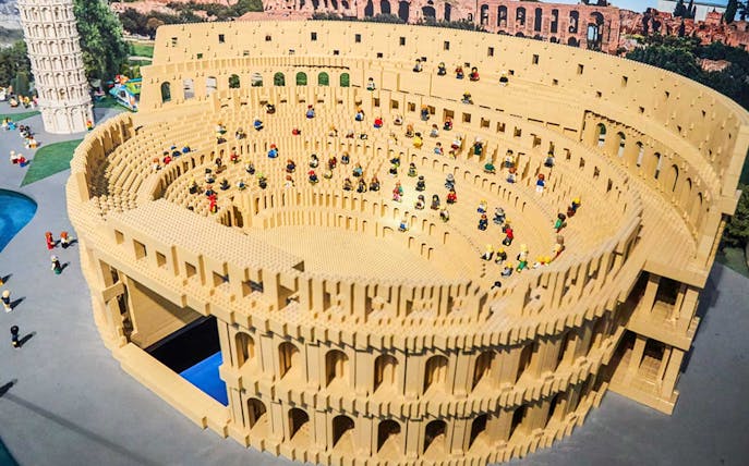 Lego model of the Colosseum at Legoland Discovery Center Istanbul.