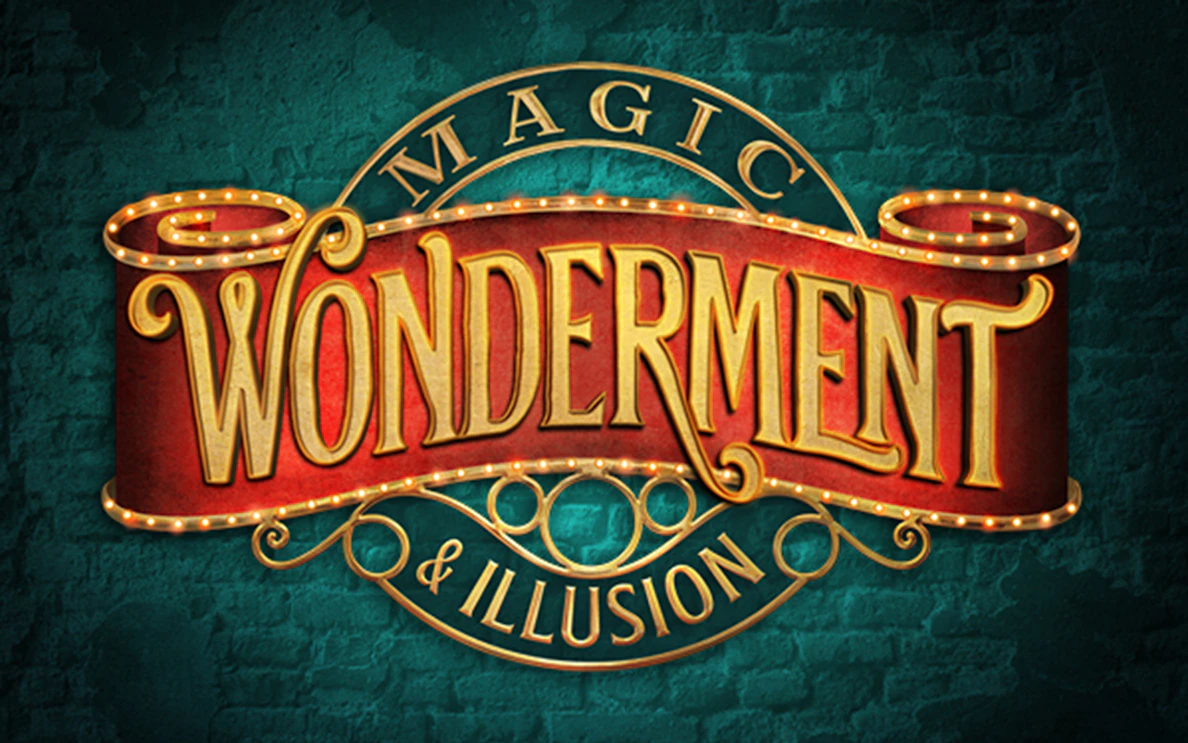 Wonderville Magic and Illusion sign with decorative lights