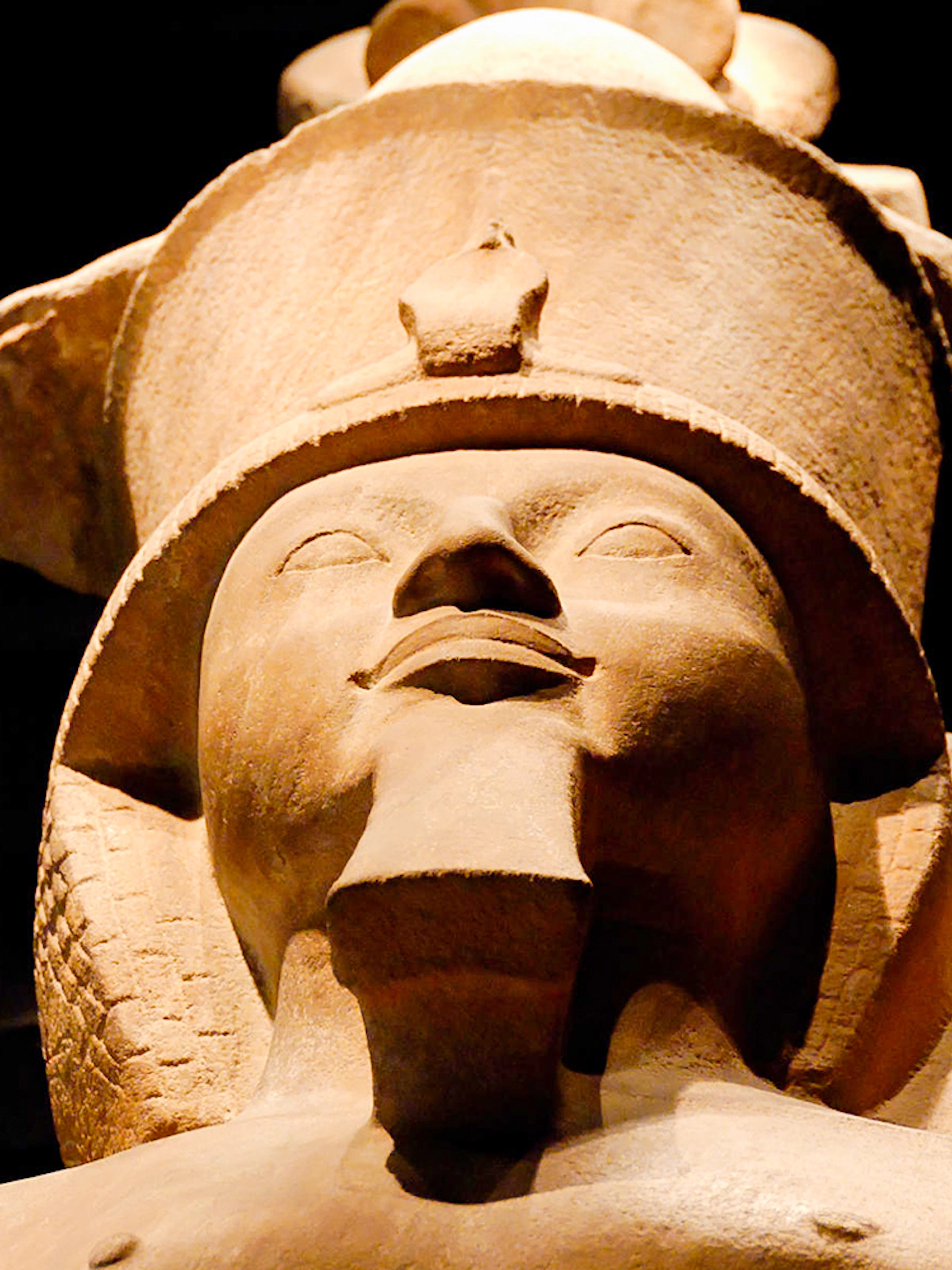 Ancient Egyptian statue at the Egyptian Museum, Cairo, featured in skip-the-line guided tour.