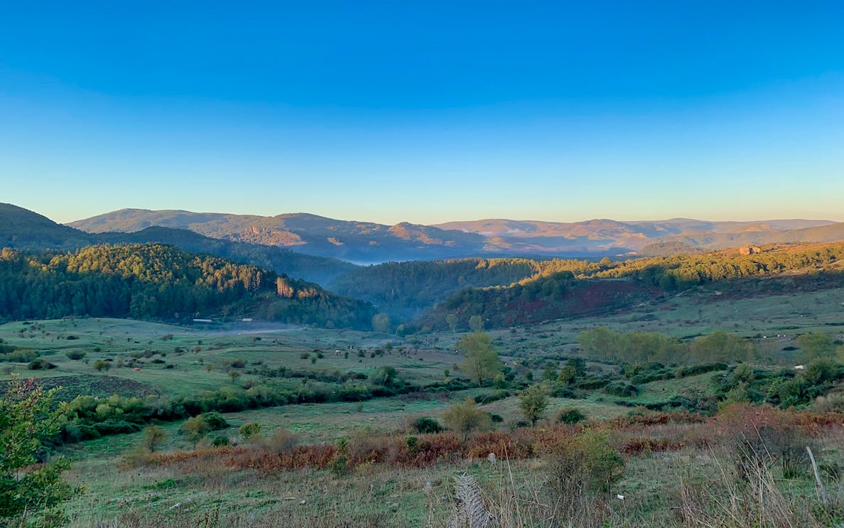 Rolling hills and lush greenery on the Etna & Gole dell’ Alcantara Jeep Tour route.