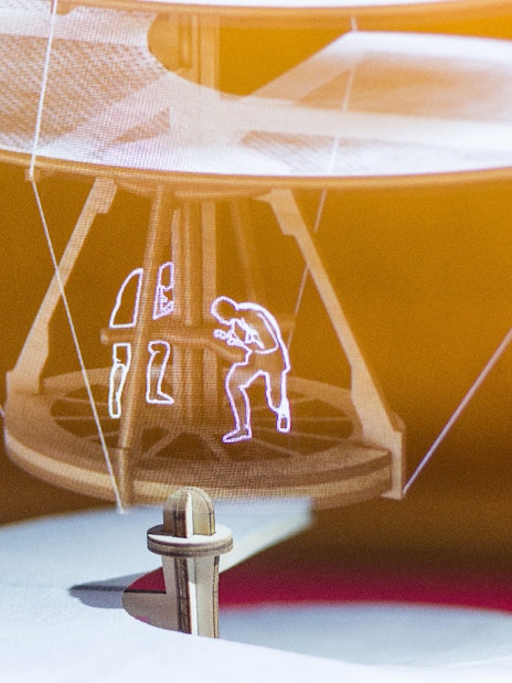 Model of Leonardo da Vinci's aerial screw at the Leonardo da Vinci Museum.