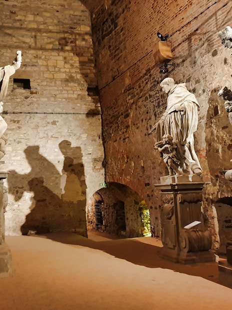 Statues inside Vyšehrad Castle's Gorlice hall, Prague.