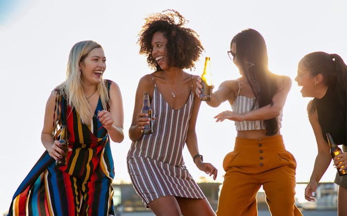 Group enjoying a night party on a boat at Athens Riviera.