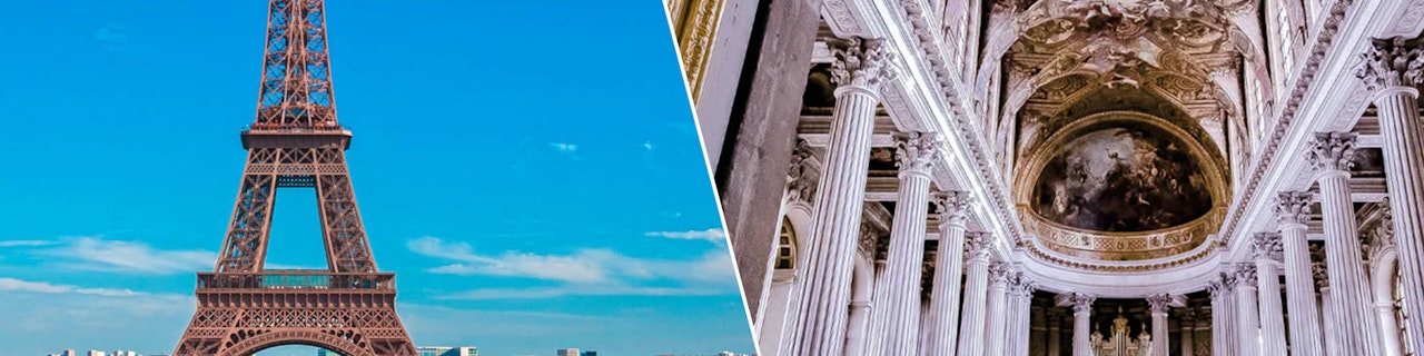 Combo: tour della torre Eiffel + Biglietti per reggia di Versailles