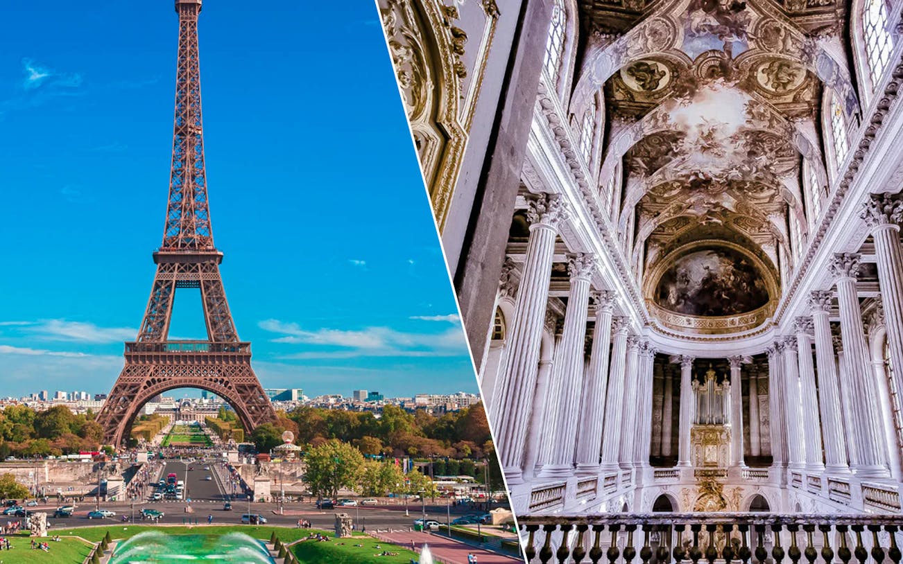 Eiffel Tower view and Versailles interior, Paris guided tour.
