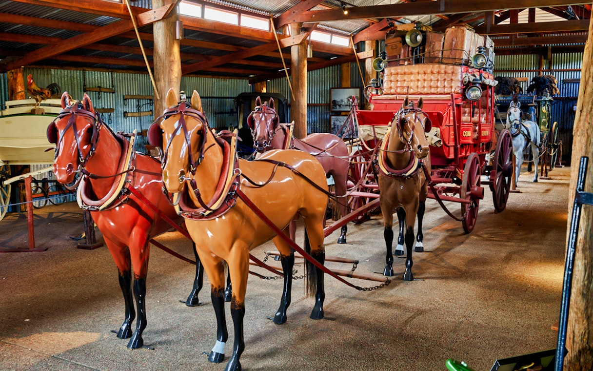 Horse-drawn carriage display at Herberton Historic Village.