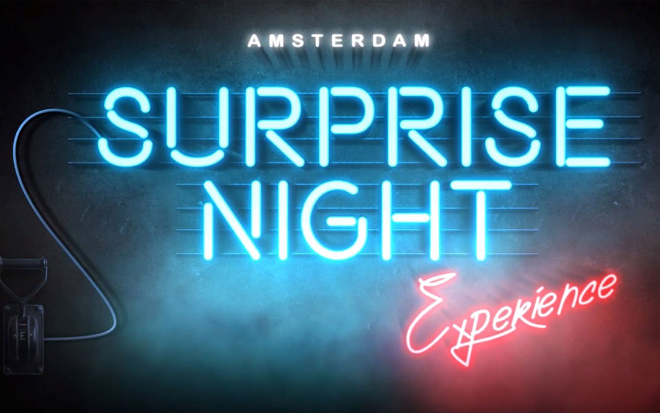 Amsterdam Surprise Night Experience neon sign.