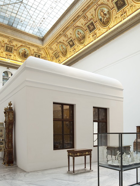 MAK Museum Vienna interior with ornate ceiling and historical exhibits.