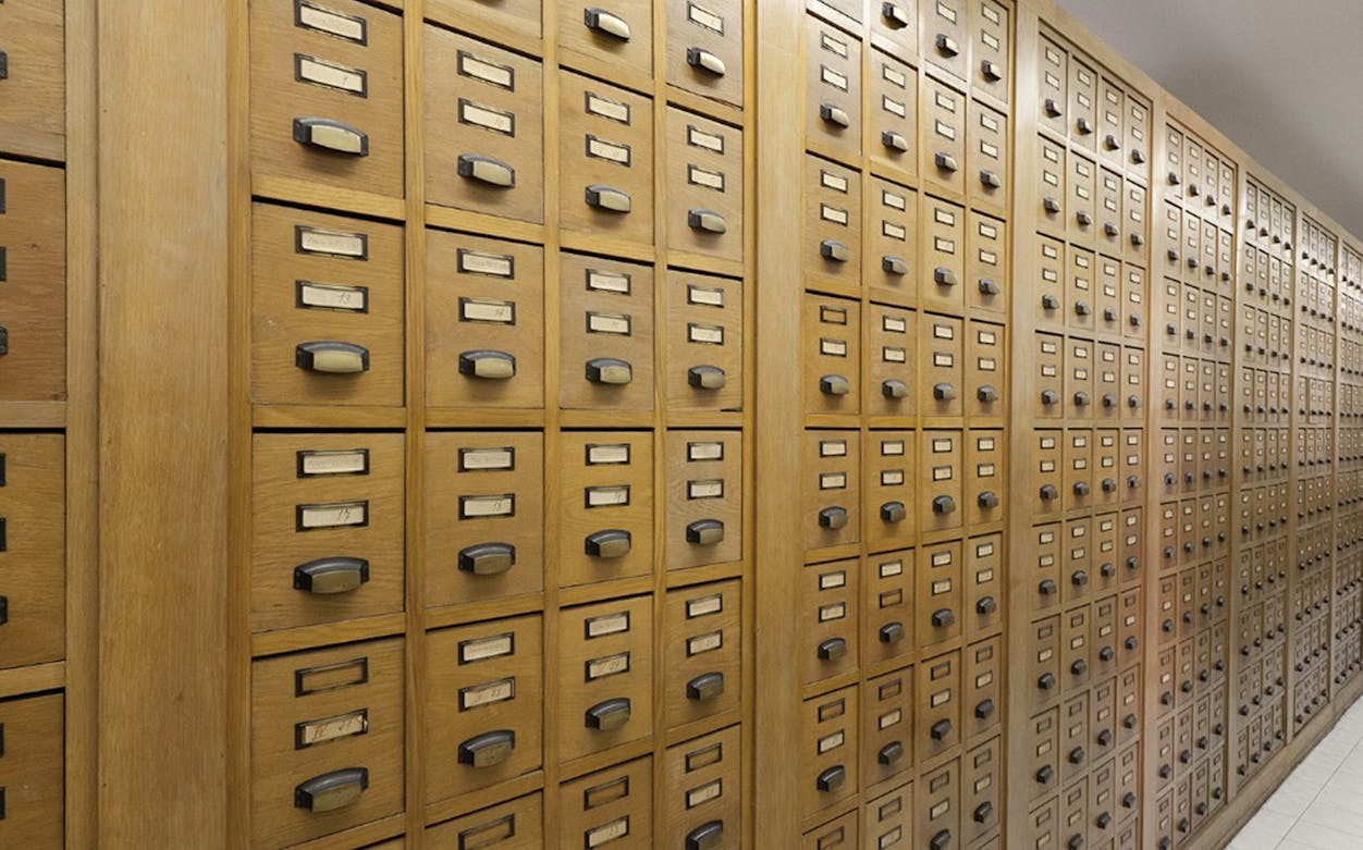 Wooden filing cabinets in the Apostolic Palace, Vatican City.