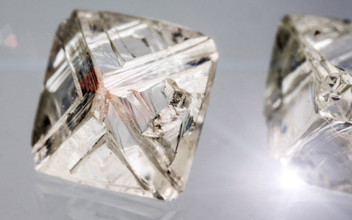 Rough diamond exhibit at Diamond Museum Amsterdam.