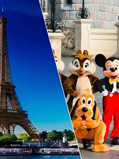 Eiffel Tower and Disneyland Paris characters, Combo Tour.