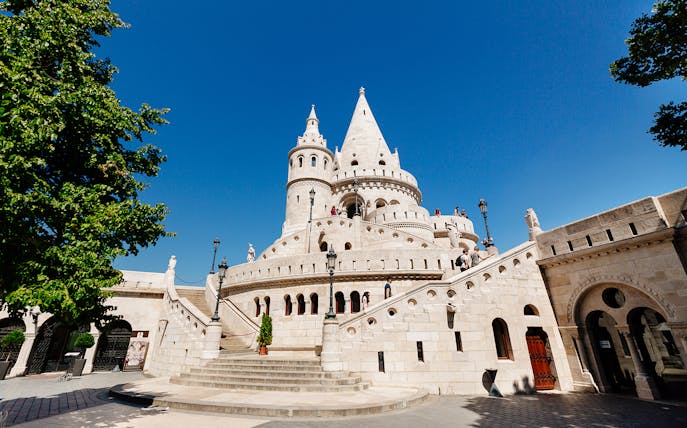 Fisherman's Bastion in Budapest, seen on a day trip from Vienna.