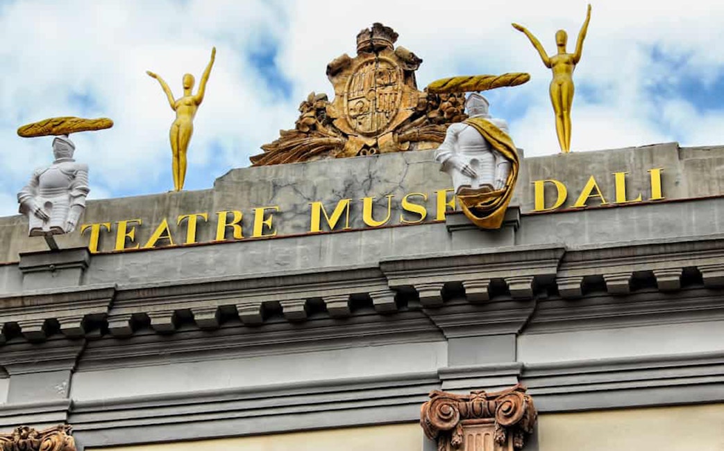 Teatre-Museu Dalí facade with sculptures in Figueres, Spain.