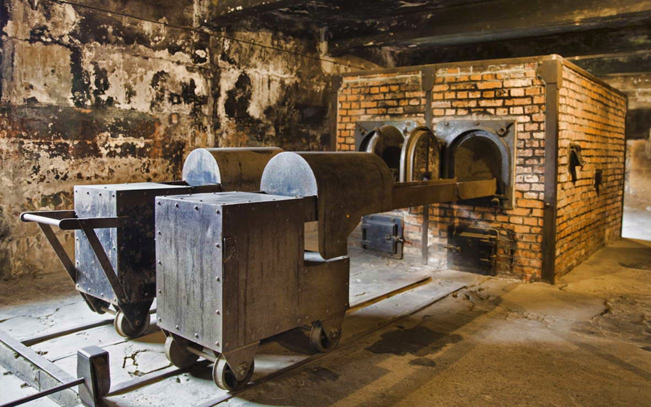Crematorium ovens at Auschwitz-Birkenau concentration camp, Poland.