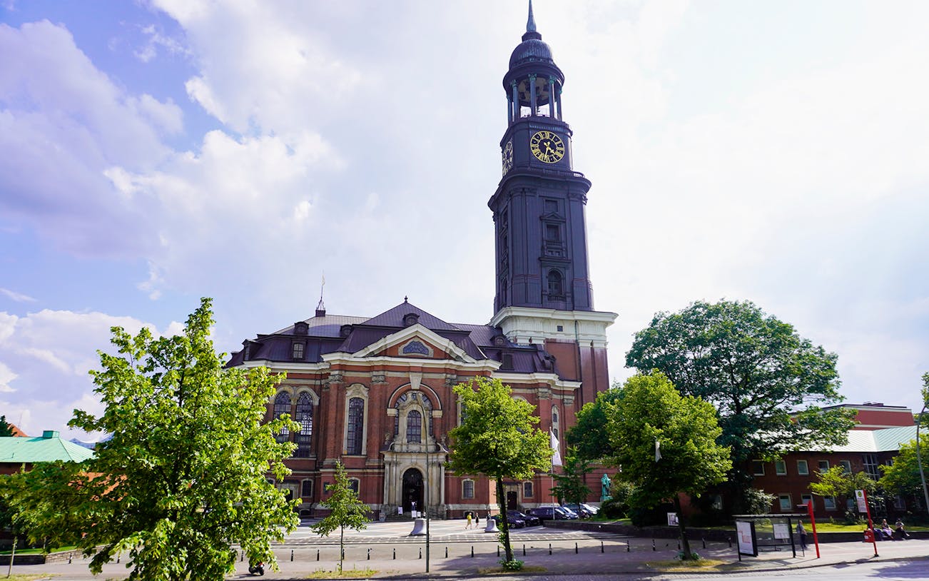 St. Michael's Church in Hamburg with its iconic clock tower.