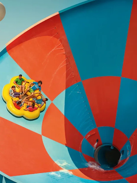 Visitors on a raft ride at Yas Waterworld Abu Dhabi.