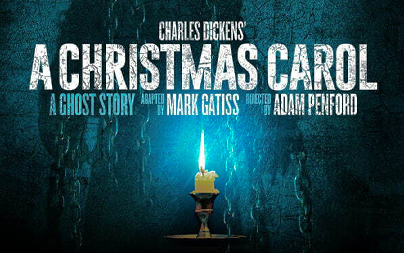 A Christmas Carol poster with candle and chains, adapted by Mark Gatiss.