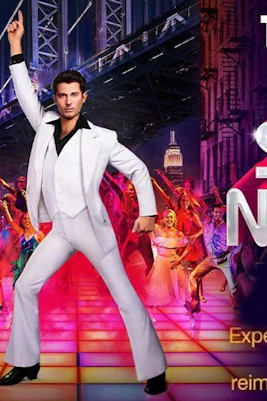 Saturday Night Fever show promotion in London with dancers and disco theme.
