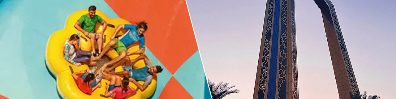 In un'unica combo: Biglietti Yas Waterworld Abu Dhabi + Dubai Frame